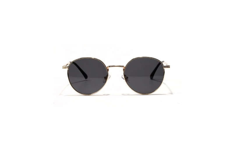 Harlow Black Vintage Round Sunglasses