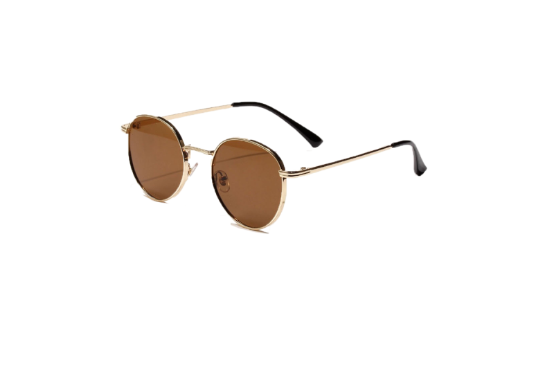 images Harlow Gold Vintage Round Sunglasses brown Lens