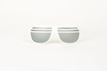Kanye Half Shutter Shades with Mirror Lens - White Front