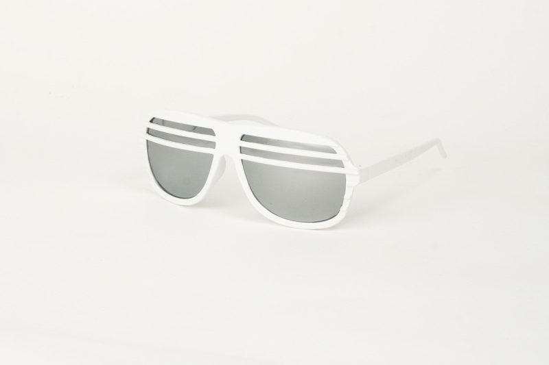 images Kanye Half Shutter Shades with Mirror Lens - White