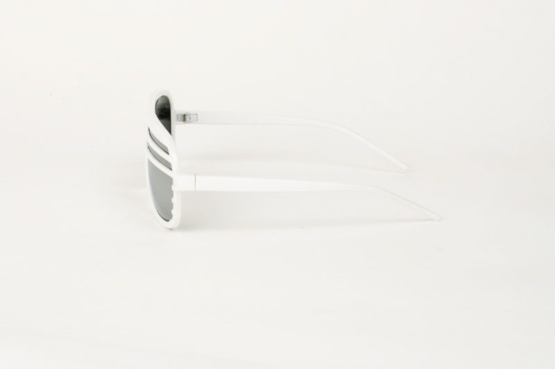 Kanye Half Shutter Shades with Mirror Lens - White Side